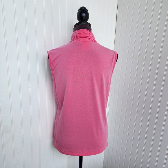 Asara Women's Soft Pink Sleeveless Turtleneck Blouse Top Sttetch Sz L Large - Picture 5 of 10